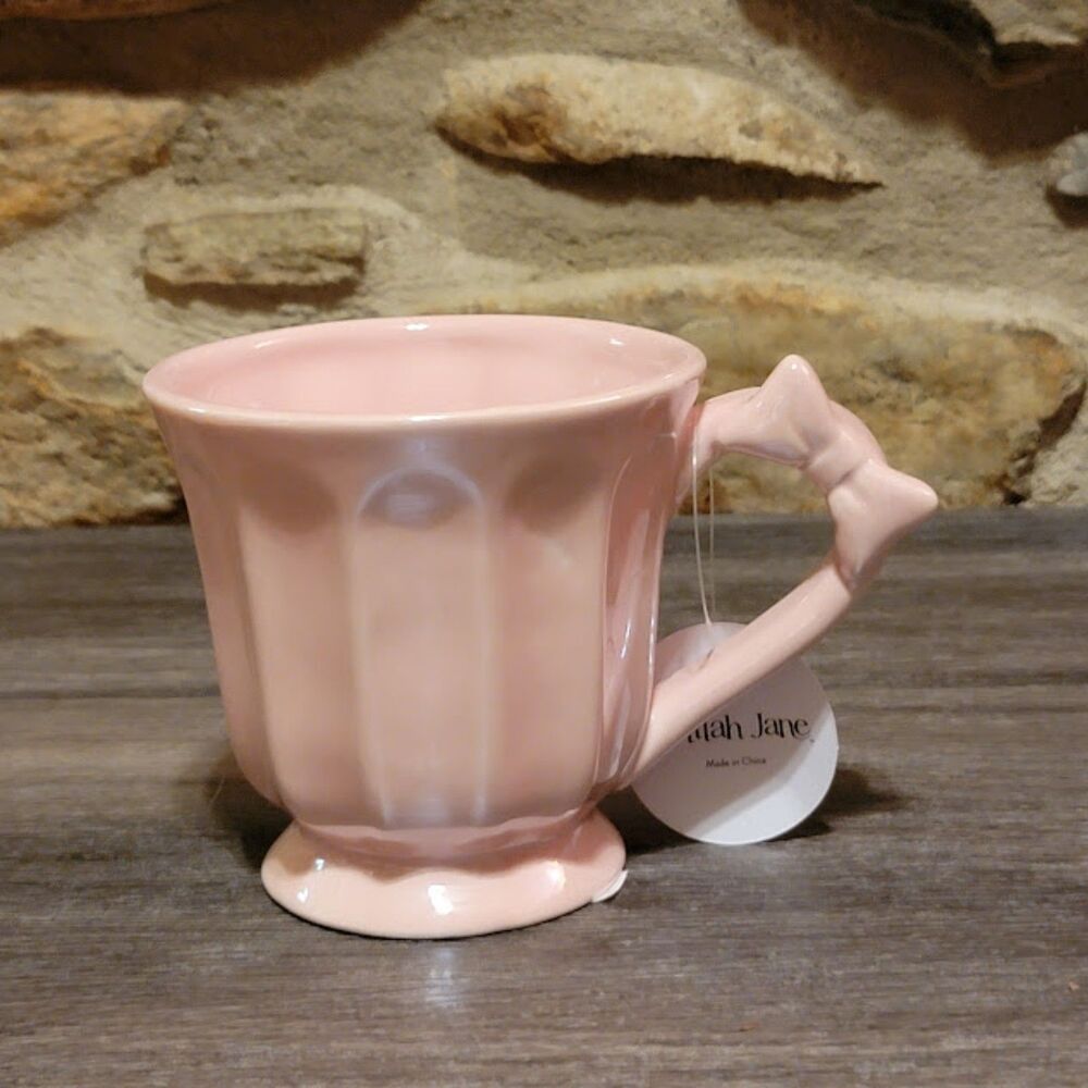 Set of 2 Delilah Jane Light pink bow mug